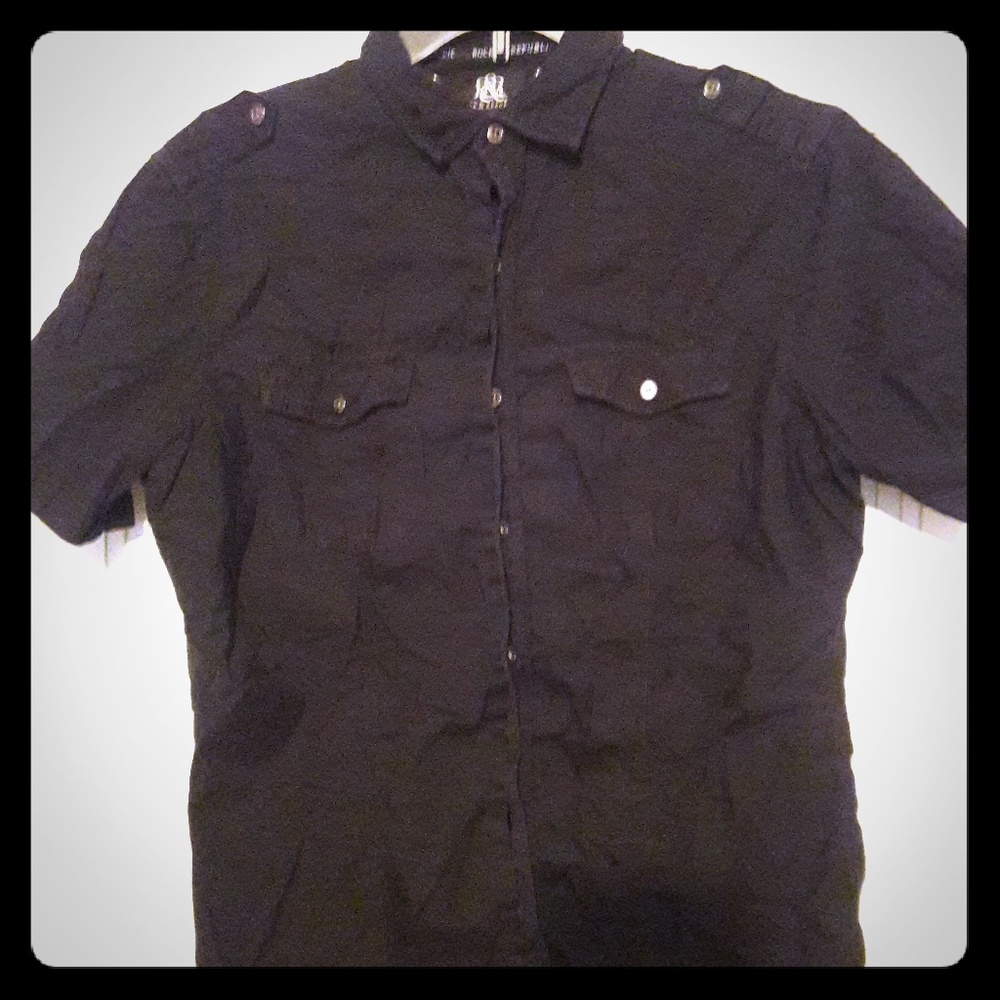 Rock & Republic - black short-sleeved button down
